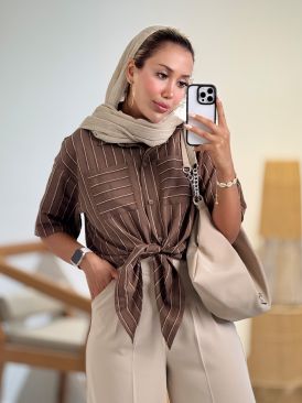 شومیز جلوگره ای پری کد 20986 